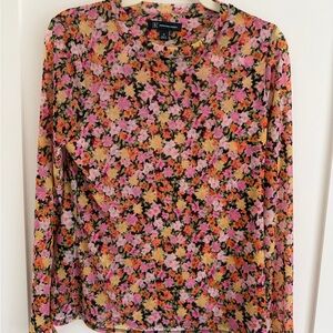 INC International Concepts Multicolor Floral Long Sleeve Top